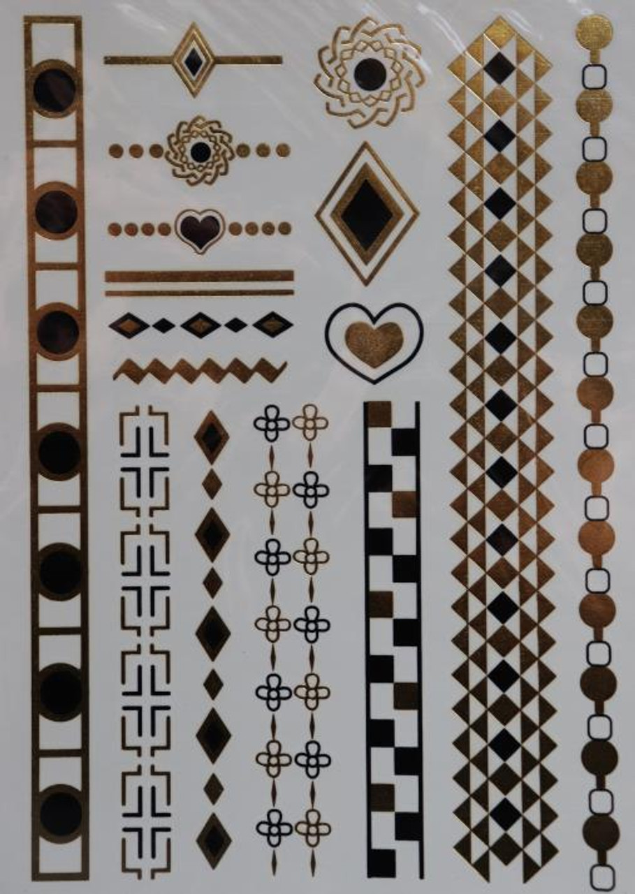 Egypt Metallic Temporary Flash Tattoo Gold Silver Egyptian Makeup Body  Sticker | eBay